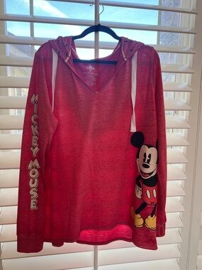 Disney Red Mickey Mouse Women’s Hoodie Sweatshirt